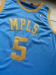 NBA 5 Horry MPLS. Maillot bleu brodé